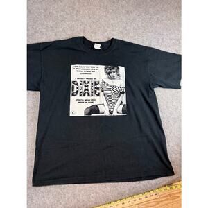 Dixie Pin Up Graphic Tee Shirt Mens XL Black Americana Edgy Novelty Streetwear